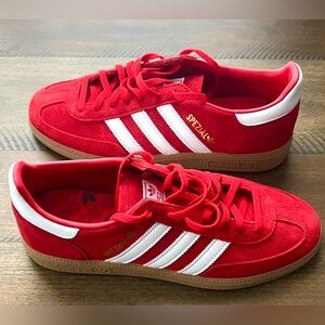 NWOT Women’s Size 9 Adidas Red Suede Spezial Handball Sneakers (No Box).